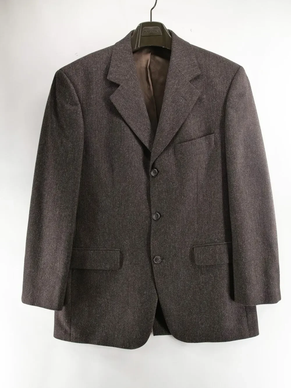 Brooks Brothers 346 Blazer Mens 39R Brown Herringbone 100% Wool Sport Coat